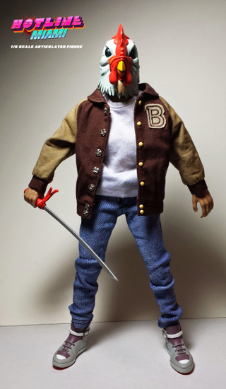 Illustration for article titled Hotline Miami Action Figure Kickstarter